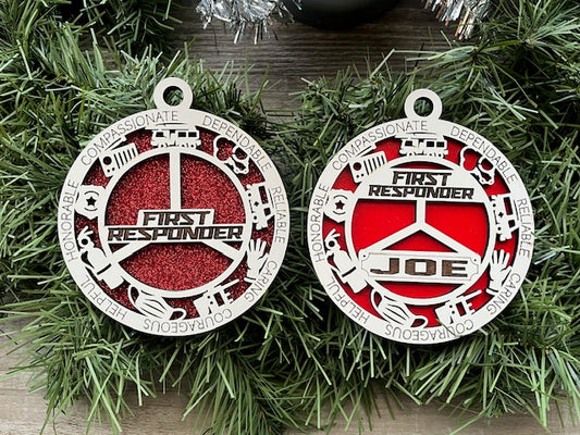 First Responder Ornament With Icons, Available Personalized