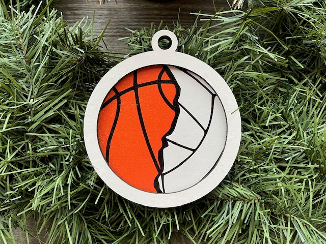 Multi Sport Ornament/ Basketball Volleyball Ornament/ Blank or with Year