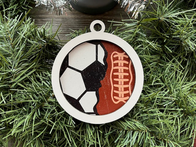 Multi Sport Ornament/ Soccer Football Ornament/ Blank or with Year