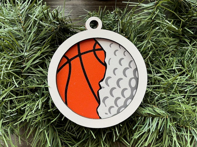 Multi Sport Ornament/ Basketball Golf Ornament/ Blank or with Year