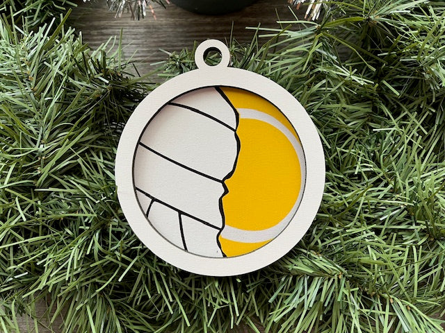 Multi Sport Ornament/ Volleyball Tennis Ornament/ Blank or with Year