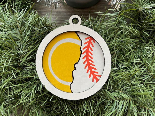Multi Sport Ornament/ Tennis Baseball Ornament/ Blank or with Year