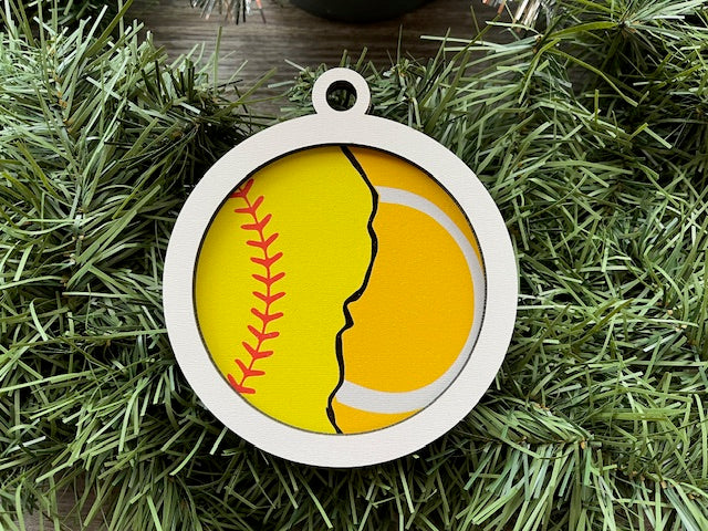 Multi Sport Ornament/ Softball Tennis Ornament/ Blank or with Year
