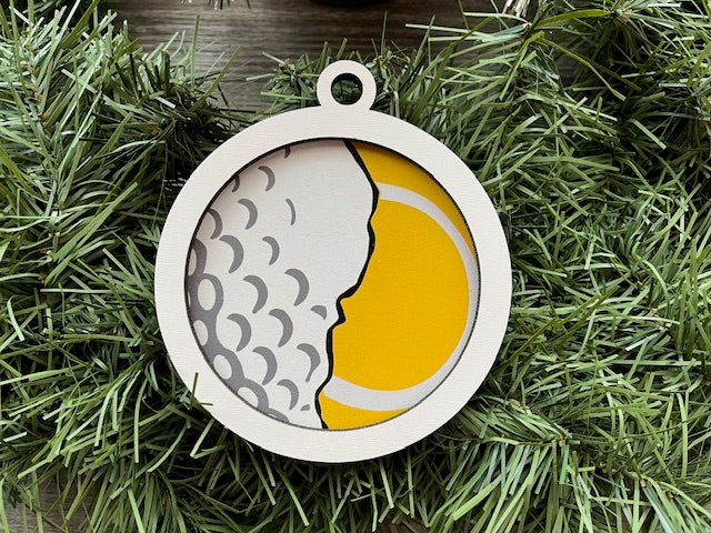 Multi Sport Ornament/ Golf Tennis Ornament/ Blank or with Year