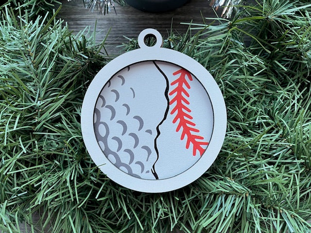 Multi Sport Ornament/ Golf Baseball Ornament/ Blank or with Year
