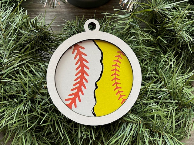 Multi Sport Ornament/ Baseball Softball Ornament/ Blank or with Year