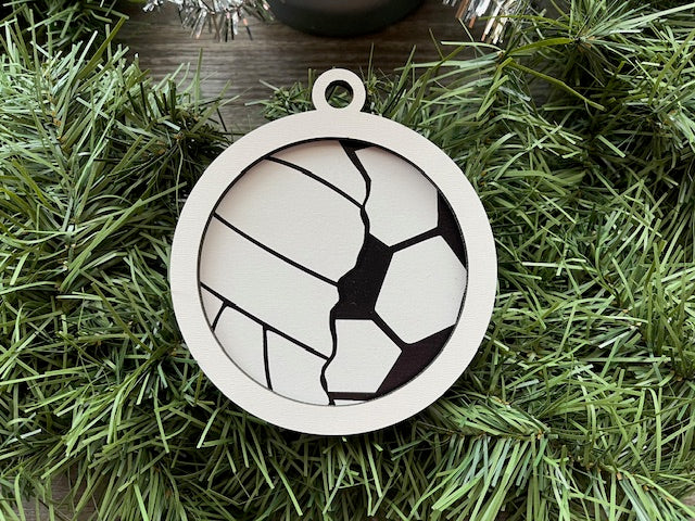 Multi Sport Ornament/ Volleyball Soccer Ornament/ Blank or with Year