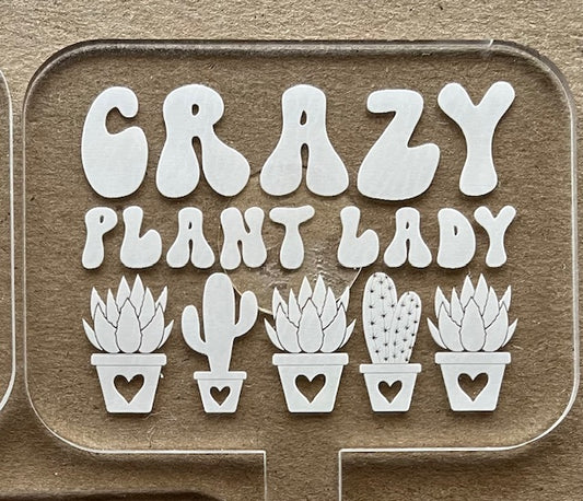 Crazy Plant Lady, funny plant stake