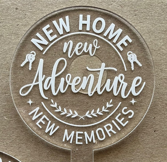 New Home New Adventure New Memories, New Home Plant Stake
