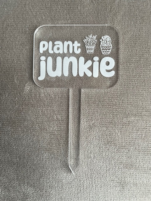 Plant junkie, funny plant stake