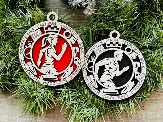 Runner Ornament With Icons- Male or Female- Available Personalized