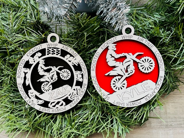 Motorcross Ornament- Choose Style- Available Personalized