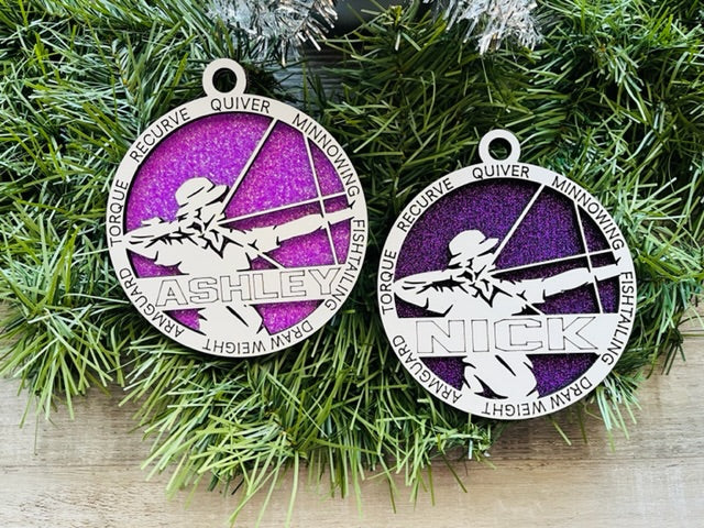 Archery Ornament- No Icons- Male or Female- Available Personalized