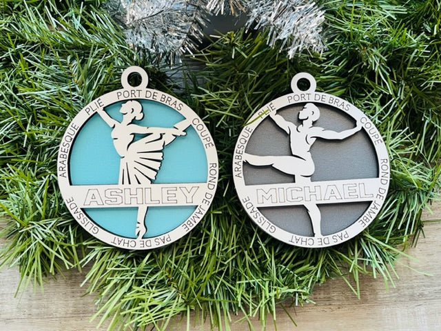 Ballet Ornament No Icons- Male or Female- Available Personalized