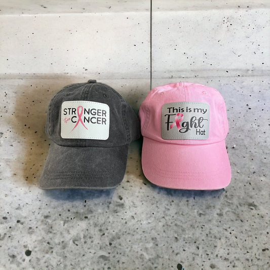 This Is My Fight Hat/ Stronger Than Cancer Hat/ Pink Awareness Ribbon/ Breast Cancer Awareness Hat/ Breast Cancer Hat/ Awareness Patch Hat