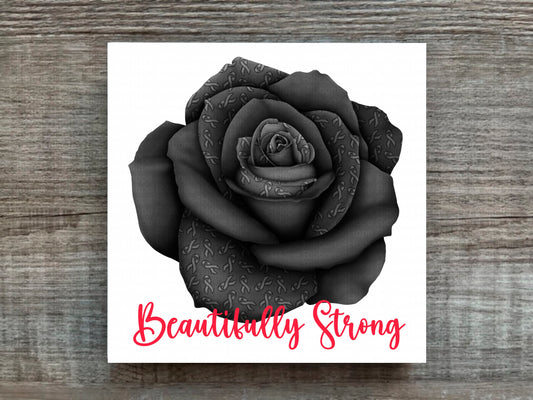 Black Awareness Rose Beautifully Strong Plaque