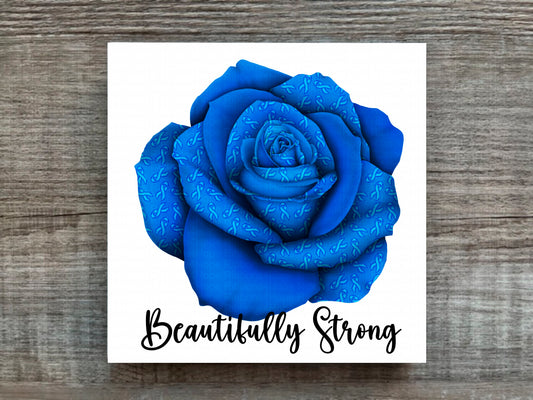 Blue Awareness Rose Beautifully Strong Plaque