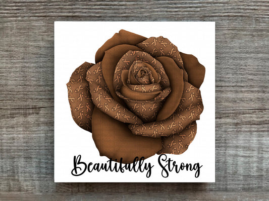 Brown Awareness Rose Beautifully Strong Plaque