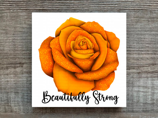 Orange Awareness Rose Beautifully Strong Plaque