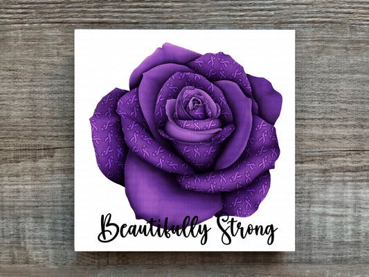 Purple Awareness Rose Beautifully Strong Plaque