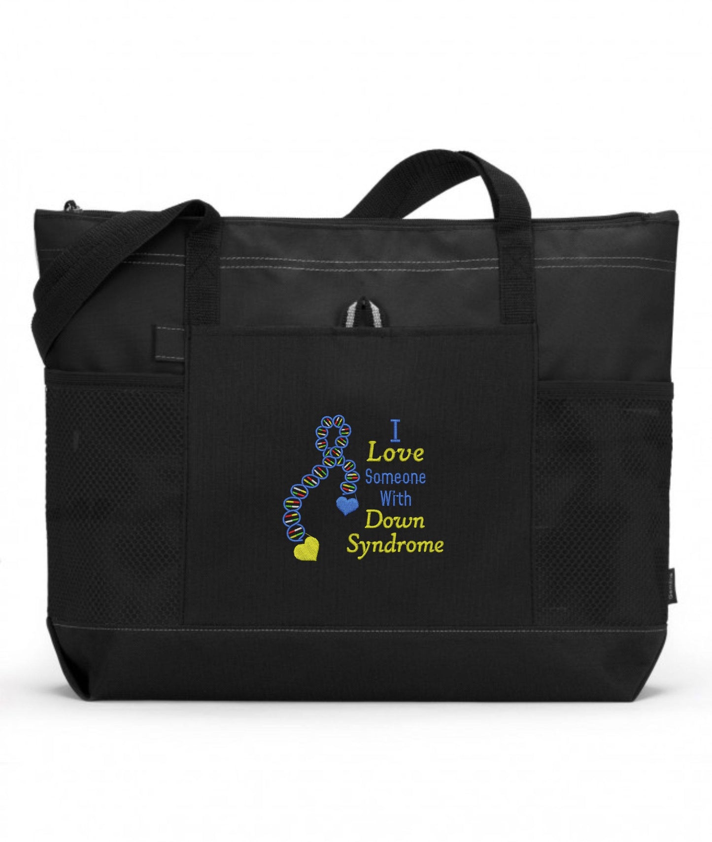 I Love Someone With Down Syndrome Embroidered Tote Bag