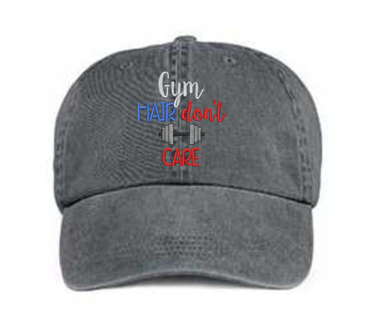 Gym Hair Don't Care Embroidered Hat