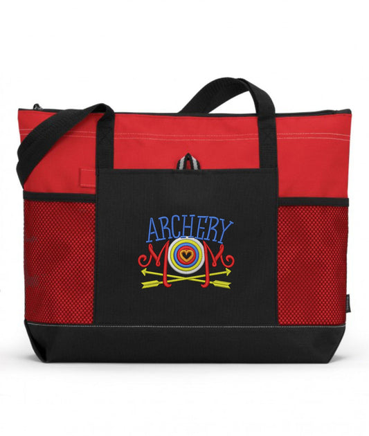 Archery Mom Embroidered Tote Bag