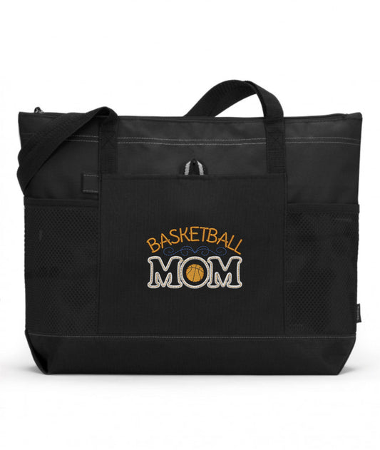 Basketball Mom Embroidered Tote Bag