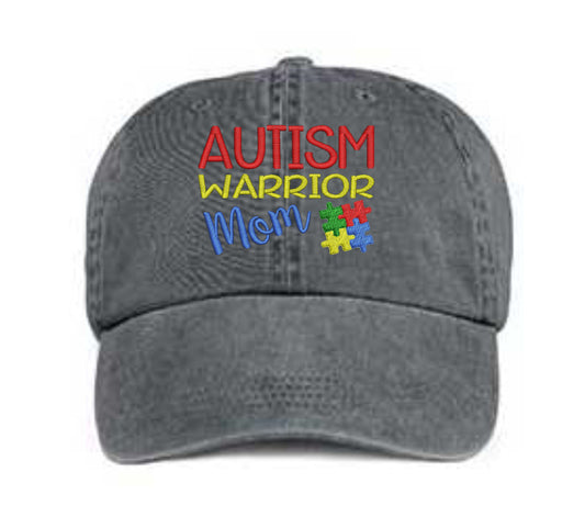 Autism Warrior Mom Embroidered Hat