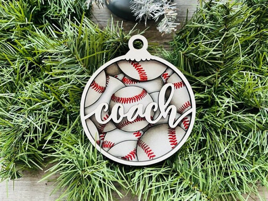 Baseball Coach Ornament/ Baseball Coach Gift/ Coach Gift/ Sports Coach/ Christmas Ornaments/ Sports Ornaments/ Gift for Baseball Coach