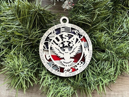 USA Ornament/ America Ornament/ Unique USA Ornament/ United States Ornament/ Christmas Ornament/ Patriotic Ornament/ USA Gift