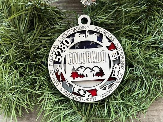 Colorado Ornament/ Colorado State Ornament/ Unique State Ornament/ State Pride Ornament/ Christmas Ornament/ Christmas Gift/ Colorado Pride