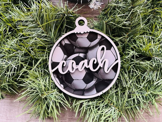 Soccer Coach Ornament/ Soccer Coach Gift/ Coach Gift/ Sports Coach/ Christmas Ornaments/ Sports Ornaments/ Gift for Soccer Coach