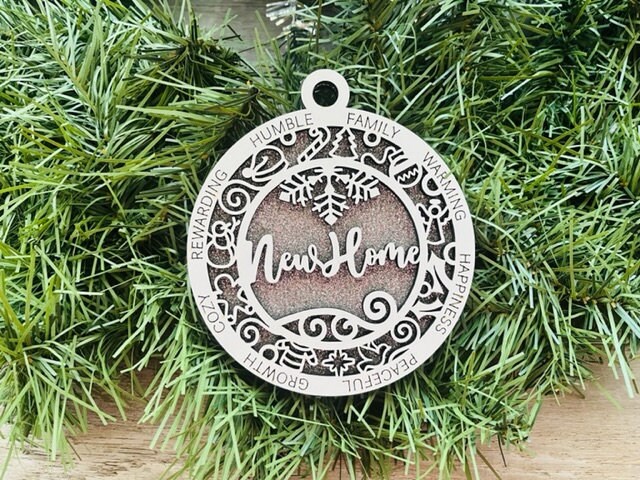 New Home Ornament/ New Home Gift/ Christmas Ornaments/ Glitter Ornament/ Icons
