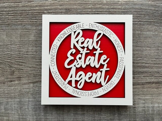 Real Estate Agent Sign/ Real Estate Agent Plaque/ Real Estate Agent Gift/ Occupational Gift/ Gift for Real Estate Agent/ Career Gift