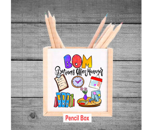 Business Office Manager Pencil Box/ Business Office Manager Gift/ Interchangeable Pencil Box/ Wood Pencil Box/ Desk Gift/ Office Manager