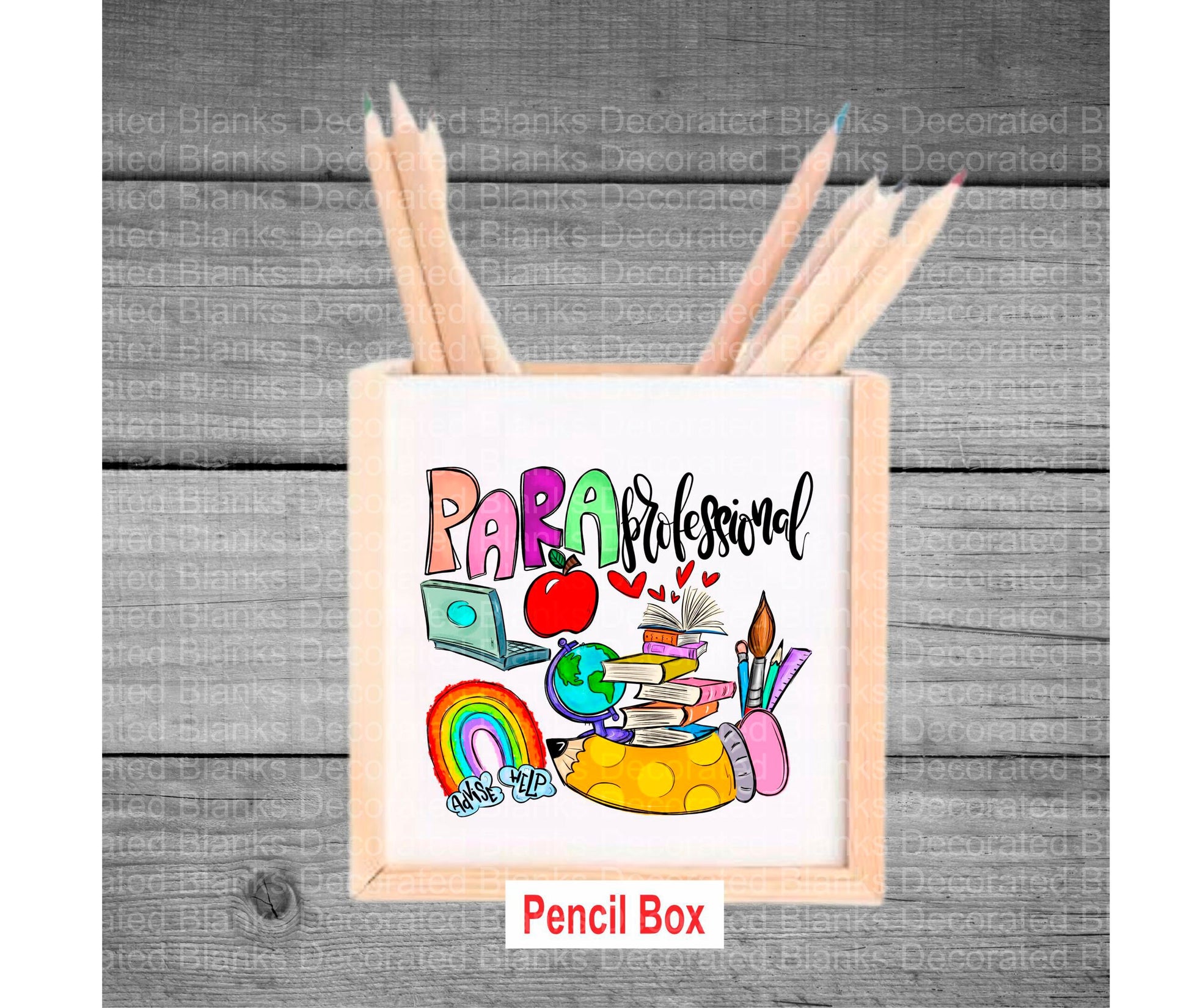 Para Pencil Box/ Paraprofessional Pencil Box/ Para Gift/ Interchangeable Pencil Box/ Wood Pencil Box/ Desk Gift/ Gift for Paraprofessional