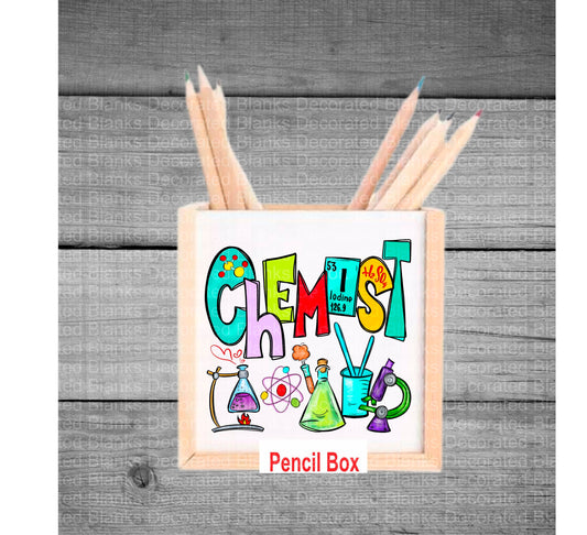 Chemist Pencil Box/ Chemist Gift/ Interchangeable Pencil Box/ Wood Pencil Box/ Desk Gift/ Gift for Chemist