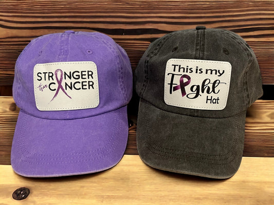 This Is My Fight Hat/ Stronger Than Cancer Hat/ Purple Awareness Ribbon/ Purple Awareness Hat/ Awareness Patch Hat