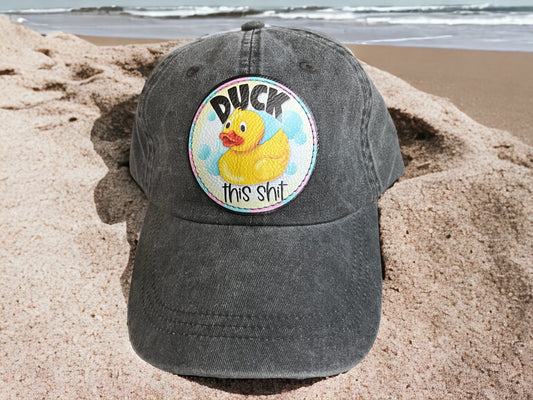 Duck This Shit Hat/ Duck Hat/ Sweary Hat/ Funny Hat/ Sarcastic Hat/ Hat with Patch/ Full Color Patch