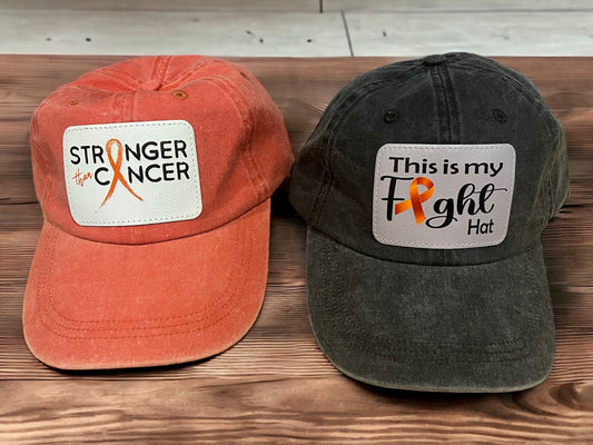 This Is My Fight Hat/ Stronger Than Cancer Hat/ Orange Awareness Ribbon/ Orange Awareness Hat/ Awareness Patch Hat