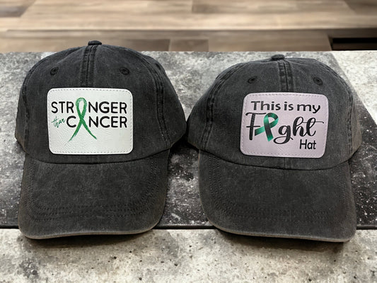 This Is My Fight Hat/ Stronger Than Cancer Hat/ Green Awareness Ribbon/ Green Awareness Hat/ Awareness Patch Hat