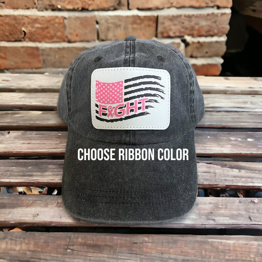 Breast Cancer Hat/ Cancer Flag Hat/ Fight Hat/ Choose Awareness Ribbon/ Breast Cancer Awareness Hat/ Awareness Flag Hat/ Awareness Patch