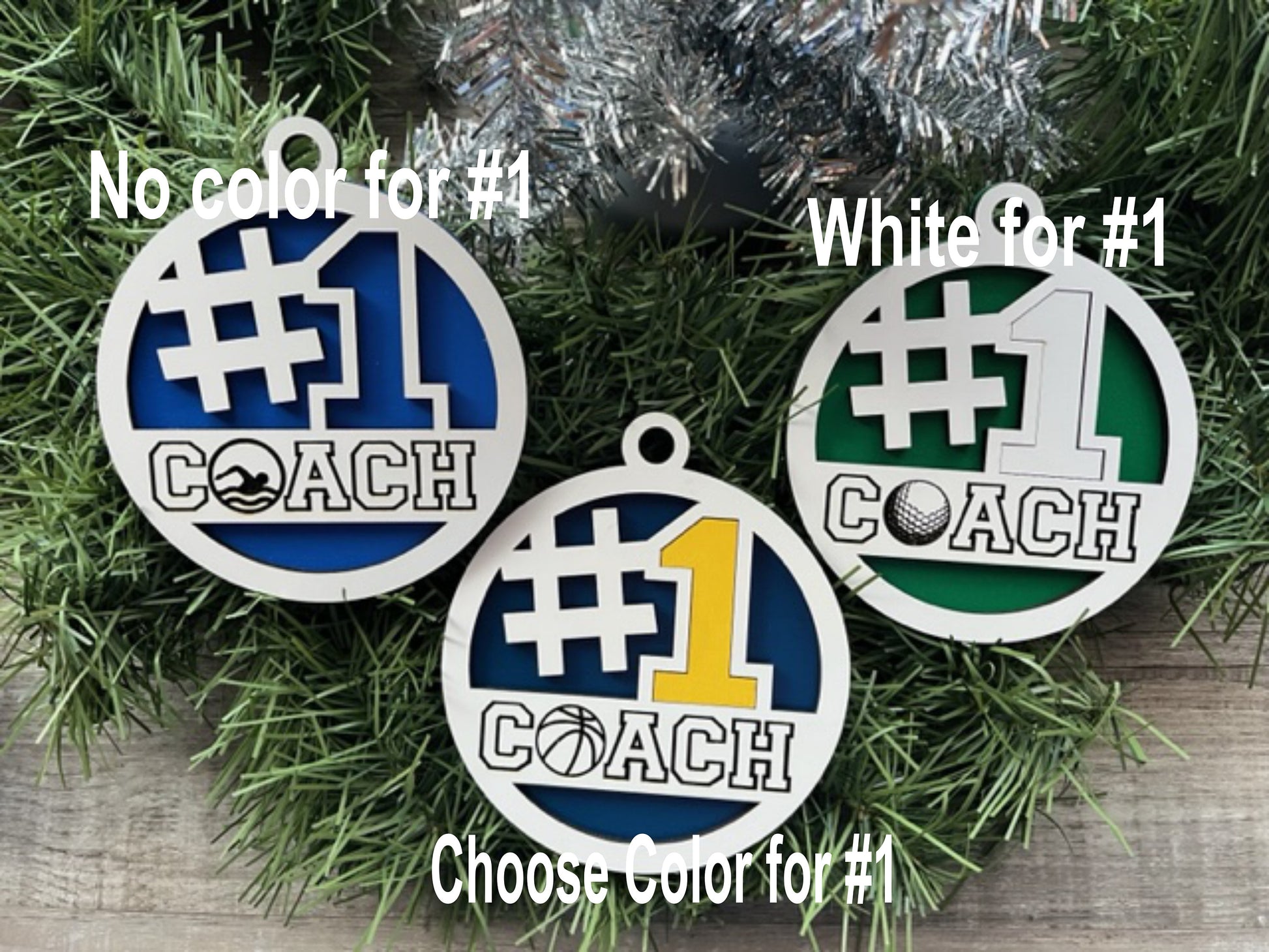 Lacrosse Coach Ornament/ #1 Coach Ornament/ Sports Coach/ Christmas Ornaments/ Sports Ornaments/ Choose Colors/ Coach Gift/ Gift for Coach