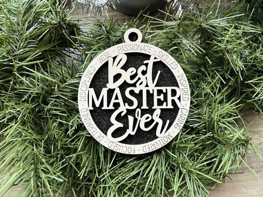 Best Master Ever Ornament/ Master Ornament/ Christmas Ornament/ Christmas Gift/ Occupational Ornament/ Profession Ornament/ Career Ornament