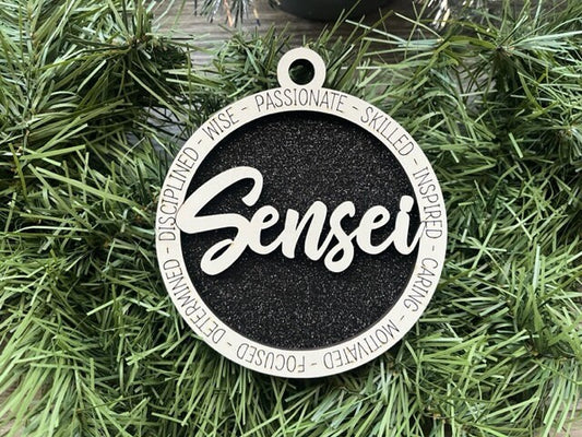 Sensei Ornament/ Sensei Gift/ Christmas Ornament/ Christmas Gift/ Occupational Ornament/ Career Gift/ Profession Ornament/ Sports Ornament
