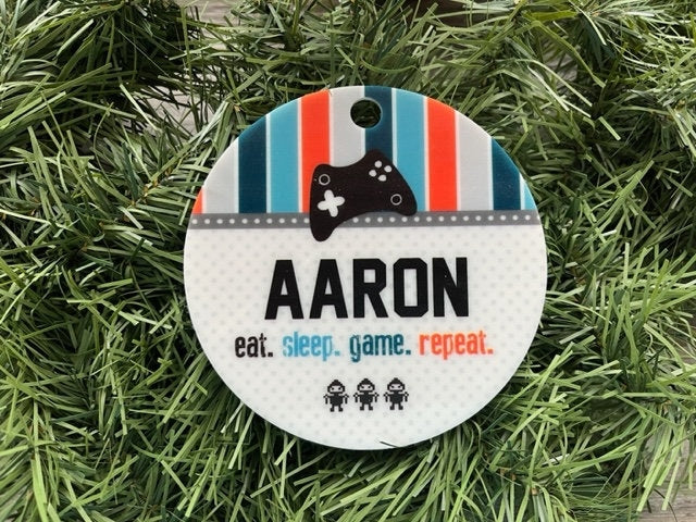 Personalized Gamer Ornament/ Custom Gamer Ornament/ Gamer Gift/ Gaming Ornament/ Christmas Ornaments/ Game Ornaments with Names