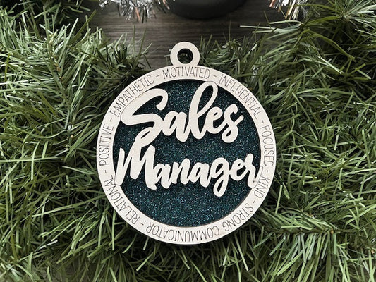 Sales Manager Ornament/ Sales Manager Gift/ Manager Ornament/ Christmas Ornament/ Christmas Gift/ Occupational Ornament/ Career Gift