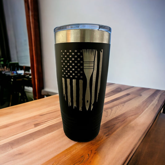 Painter Tumbler/ Painter Flag/ Painter Gift/ Engraved Tumbler/ Double Sided Design/ Occupational Tumbler/ Available Personalized/ 20 oz