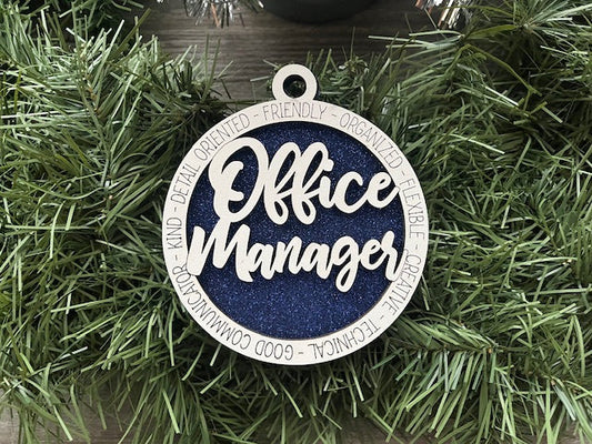 Office Manager Ornament/ Office Manager Gift/ Manager Ornament/ Christmas Ornament/ Christmas Gift/ Occupational Ornament/ Career Gift